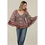 Angie Angie Bell Slv Smocked Top (C2584)