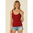 Angie Angie Lace Trim Rib Knit Tank W.Buttons (X2AG9)