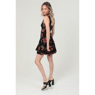 Angie Angie Wide Strap Printed Dress With Tie Front (C4E86)