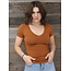 Angie Basic V-neck Tee Shirt (X2731)