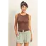 Double Zero Double Zero Button Down Ribbed Tank Top (DZ26A759)