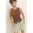Double Zero Double Zero Button Down Ribbed Tank Top (DZ26A759)